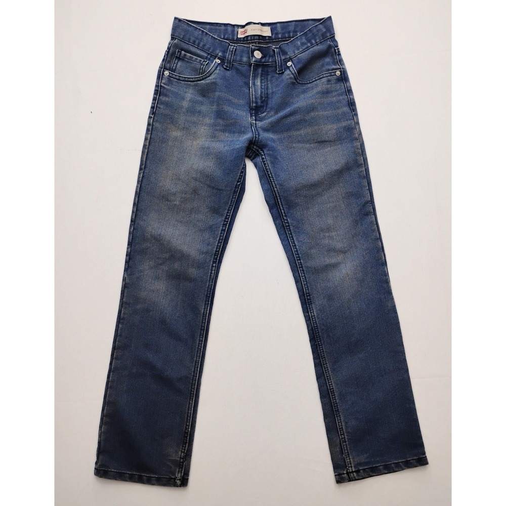 Levi's 514 Straight Stretch Boy Jeans Size 14 Reg 27x29 Flex Fit Dark Wash
